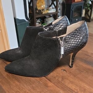 Michael Kors Clara Leather Suede High Heel Bootie Womens Size 8
